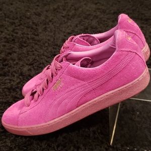 Men's Puma Suede Fuchsia Pink Shoes- 13